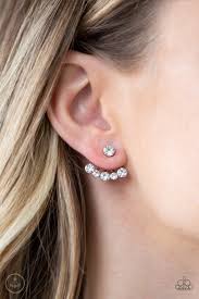 Jeweled Jubilee Post White Earring