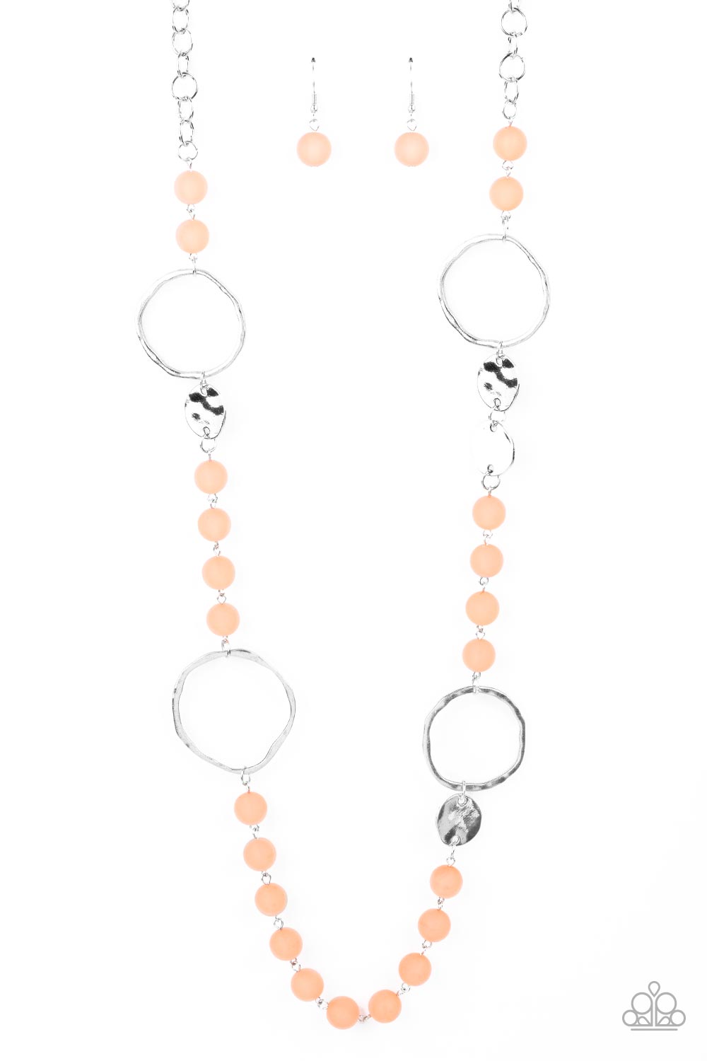 Sea Glass Wanderer Necklace (Black, Orange)