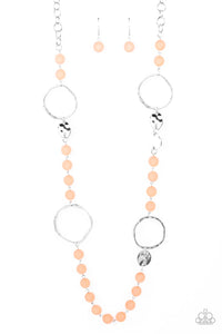 Sea Glass Wanderer Necklace (Black, Orange)
