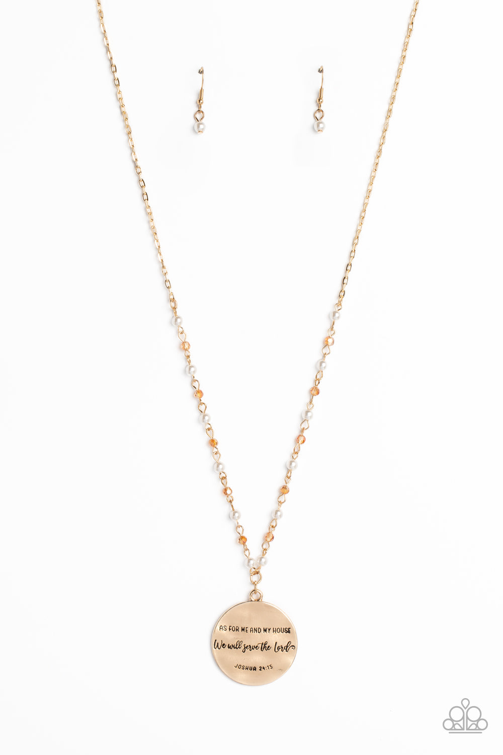 Serving the Lord Necklace (Blue, Gold)