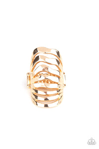 Sound Waves Gold Ring