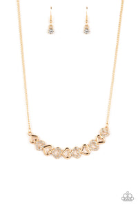 Sparkly Suitor Necklace (Gold, White)