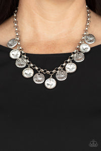 Spot On Sparkle Necklace (White, Brass)