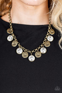 Spot On Sparkle Necklace (White, Brass)