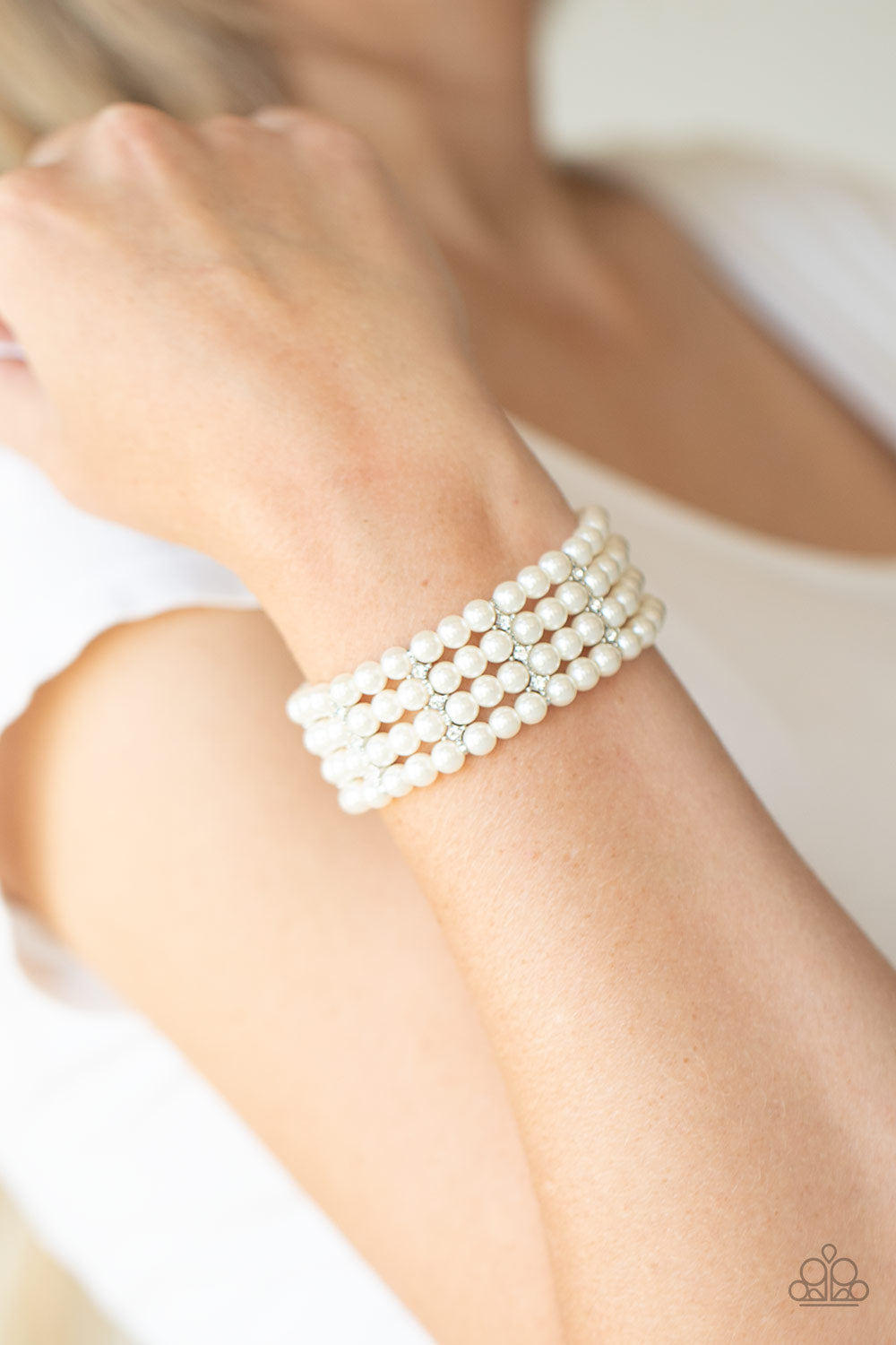 Stacked To The Top White Bracelet