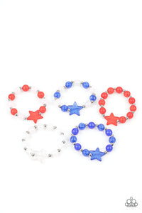 Starlet Shimmer Red, White, Blue Star Stretchy Bracelet