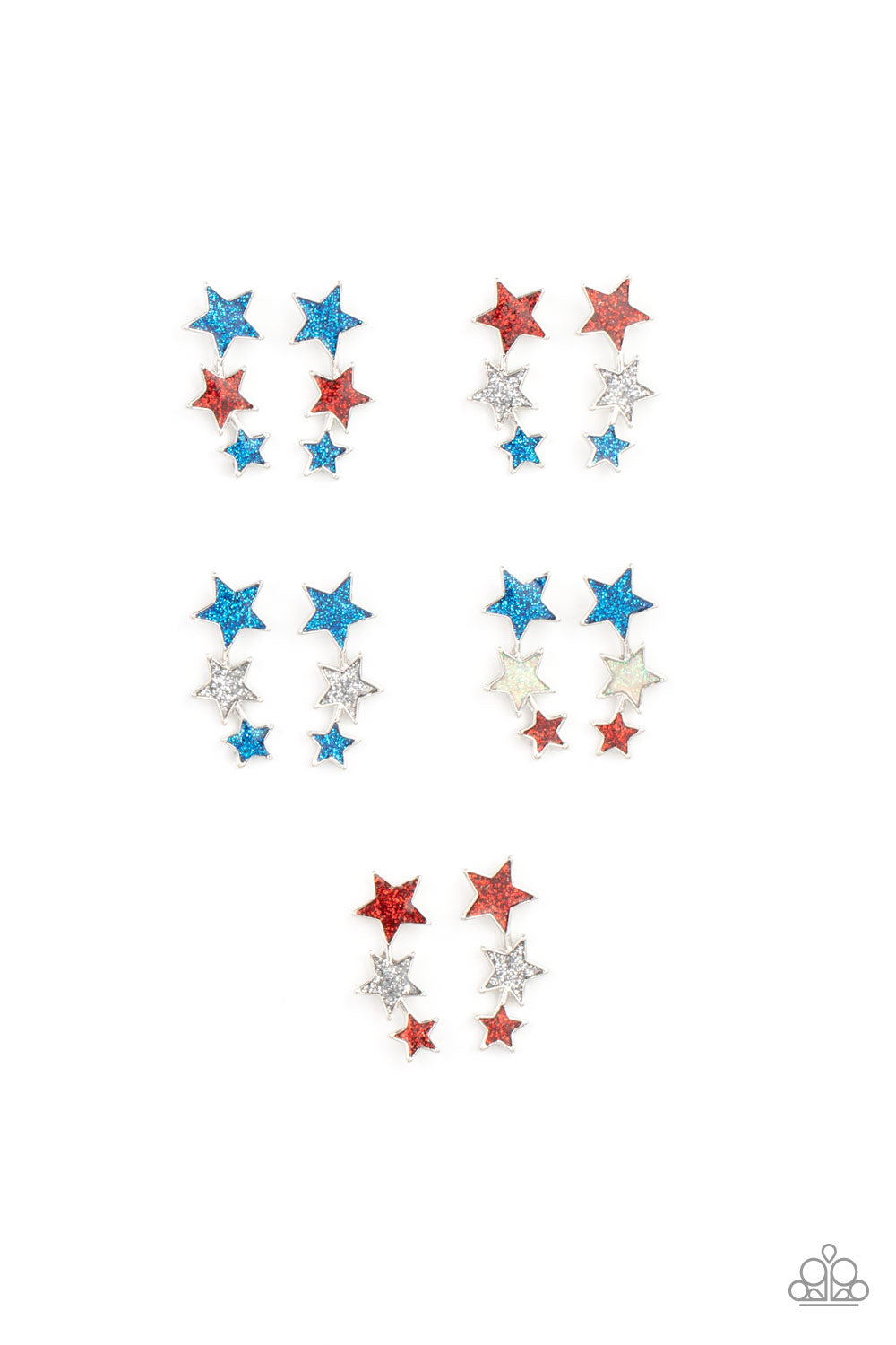 Red, White, and Blue Three Star Earrings Starlet Shimmer