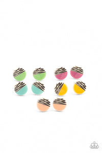 Starlet Shimmer Retro Striped Earring