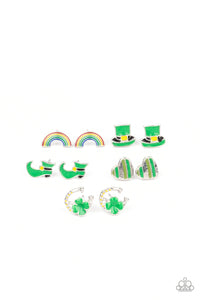 Starlet Shimmer Rainbow Heart Green St Patricks Day Earring