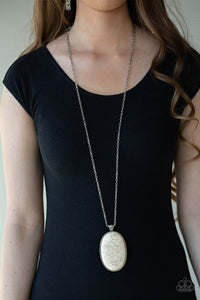 Stone Stampede White Necklace