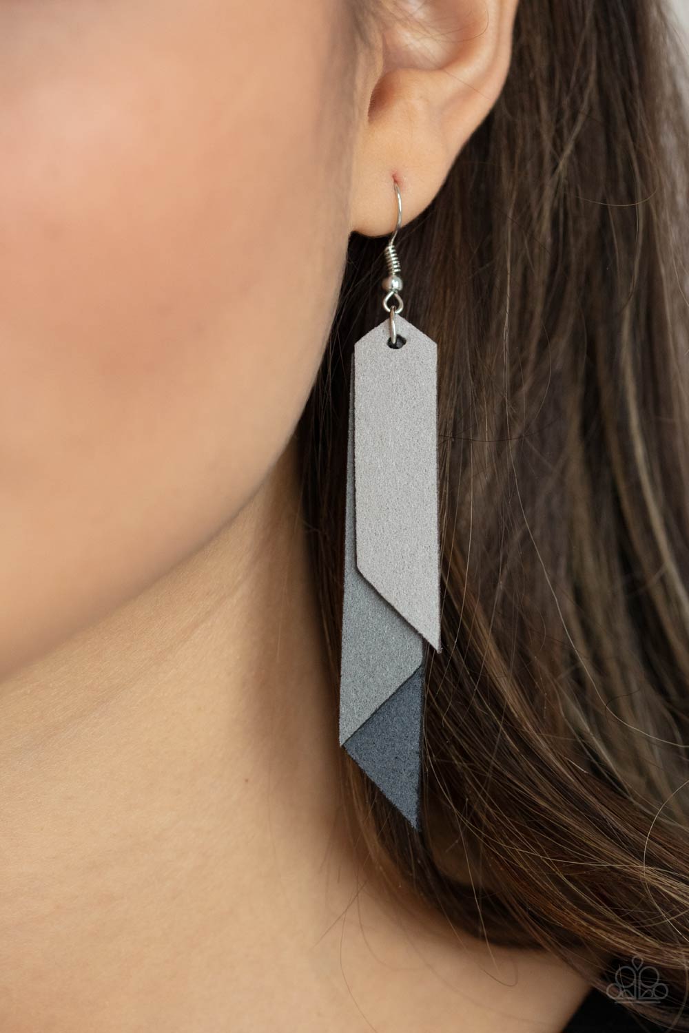 Suede Shade Silver Earring