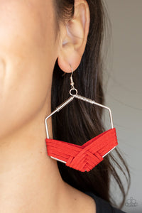 Suede Solstice Earring (Red, Yellow)