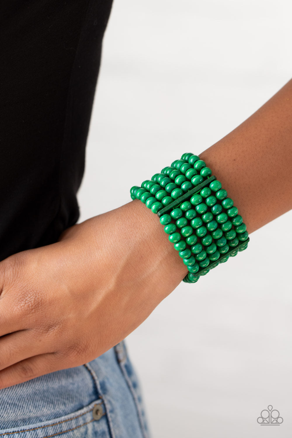 Tanning in Tanzania Green Bracelet