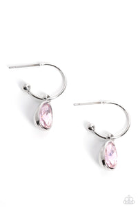Teardrop Tassel Earring (Pink, White)