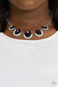 The Queen Demands It Necklace (Purple, Silver)