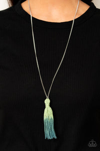 Totally Tasseled Necklace (Green, Pink)