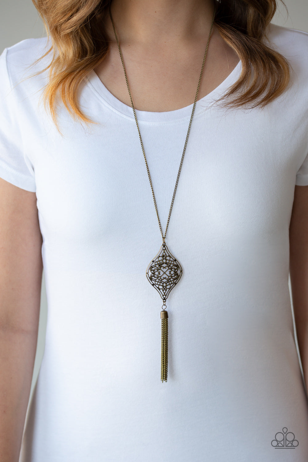 Totally Worth The TASSEL Brass Necklace