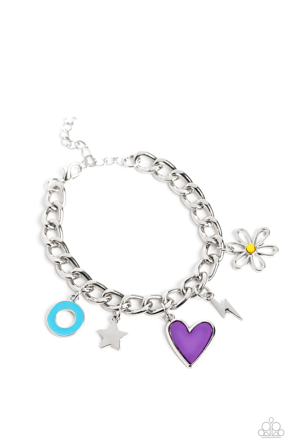 Turn Up the Charm Bracelet (Multi, Purple)