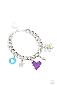 Turn Up the Charm Bracelet (Multi, Purple)