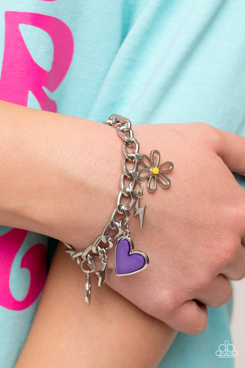 Turn Up the Charm Bracelet (Multi, Purple)