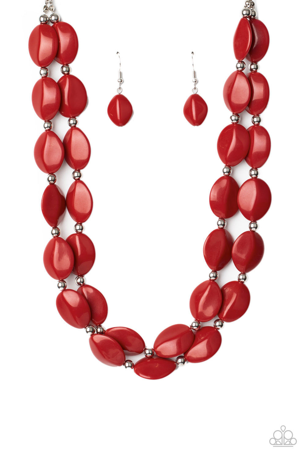 Two-Story Stunner Necklace (Purple, Red)