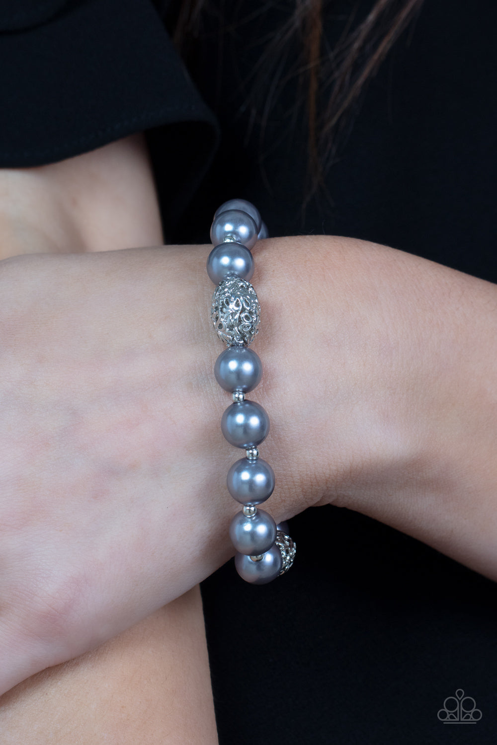 Upscale Whimsy Bracelet (White, Silver)