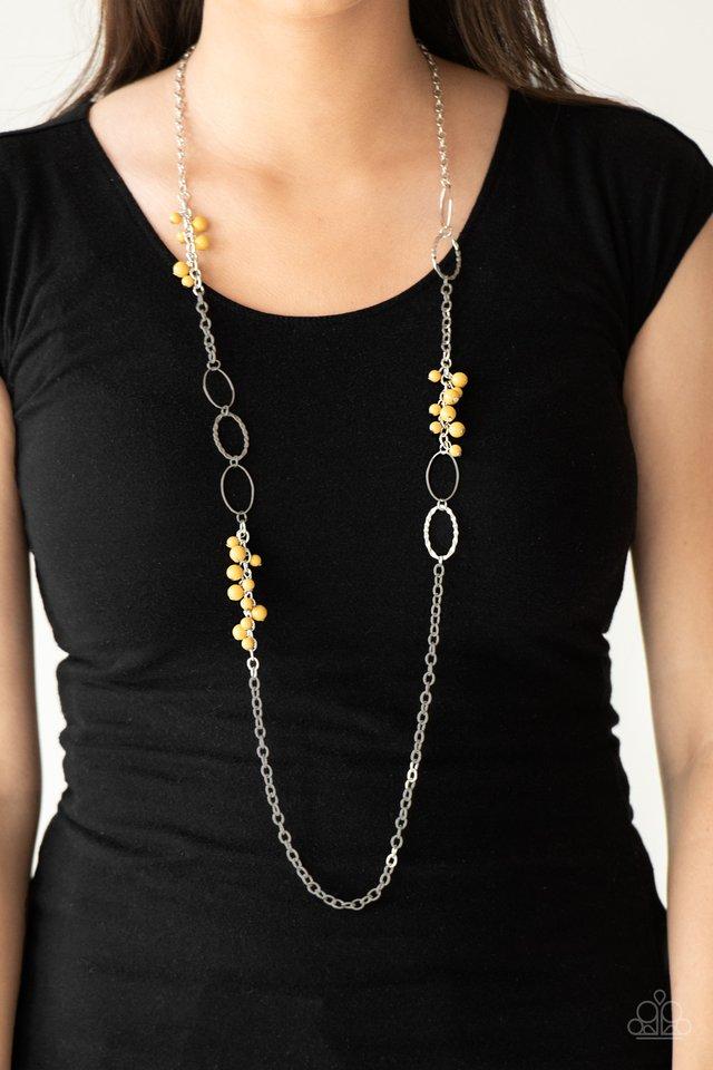 Flirty Foxtrot Yellow Necklace