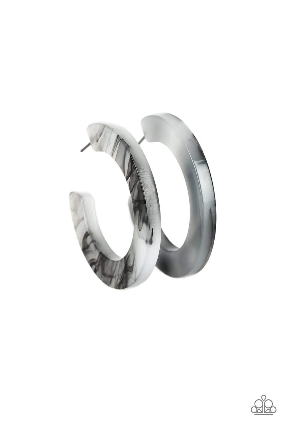 Oceanside Oasis Hoop Black Earring