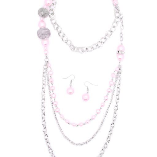 Enmeshed in Elegance Pink Necklace