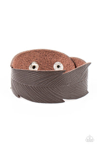 Whimsically Winging It Brown Bracelet
