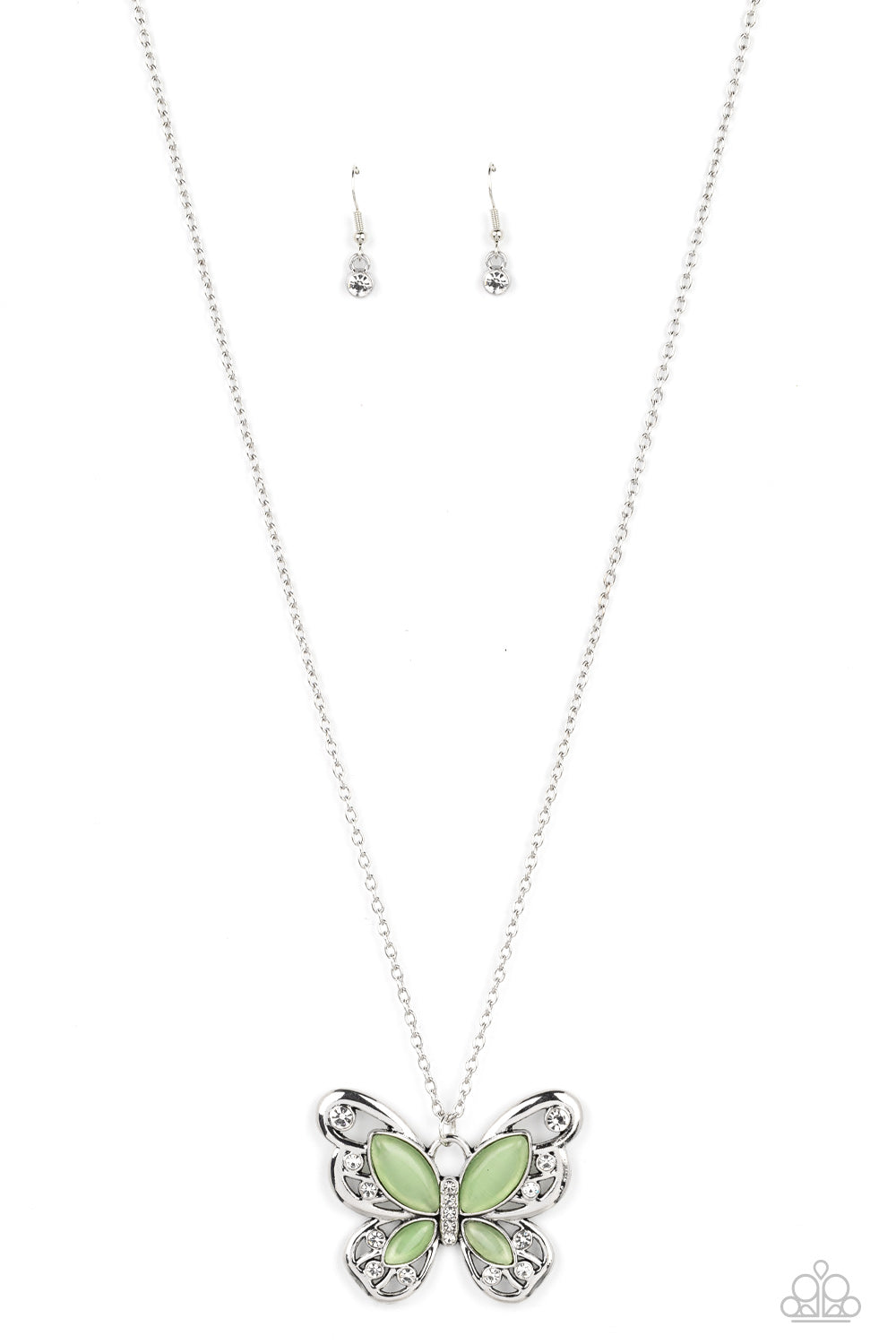 Wings Of Whimsy Green Necklace
