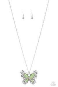 Wings Of Whimsy Green Necklace