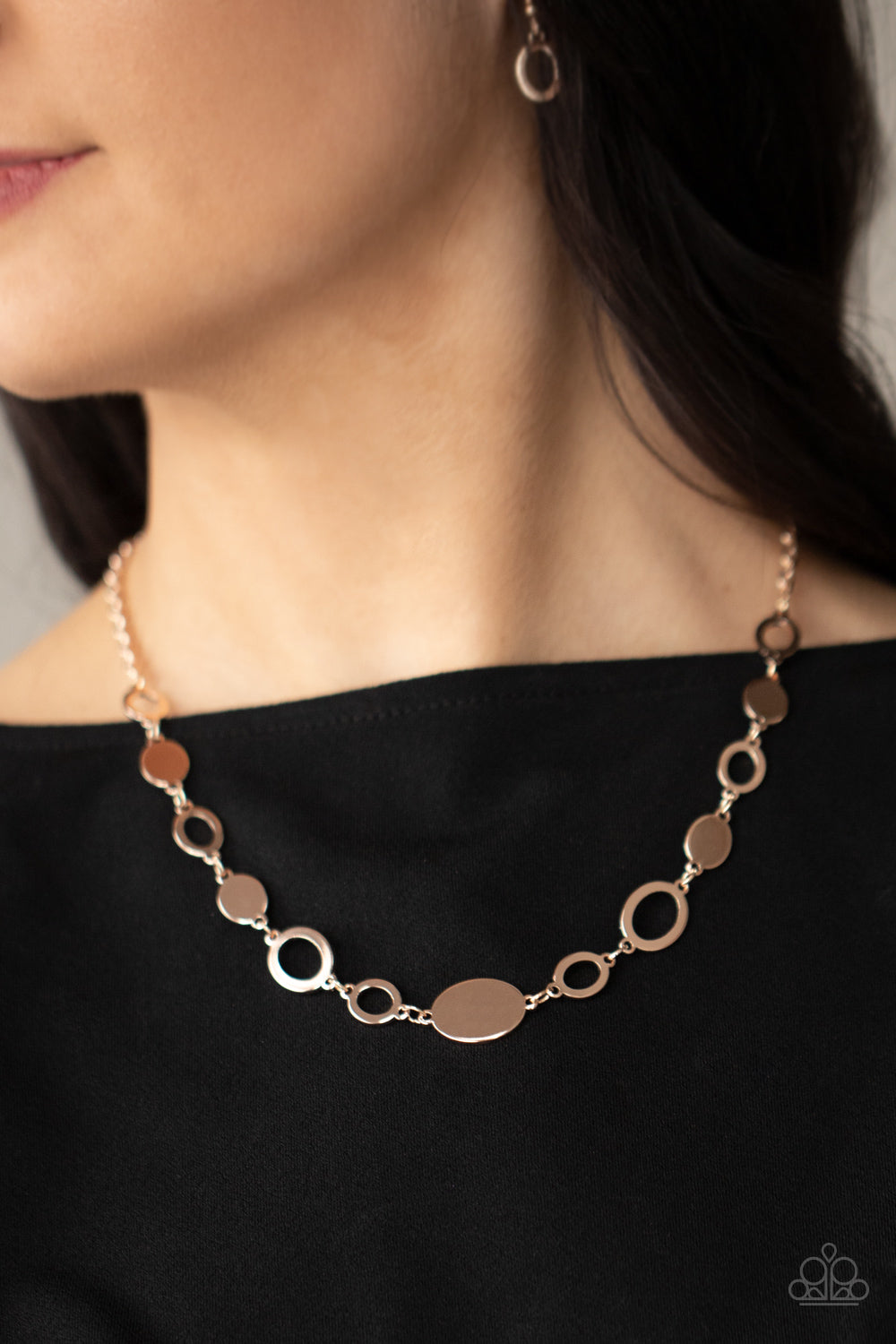 Working OVAL-time Necklace (Silver, Rose Gold)
