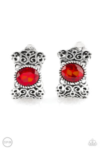 Glamorously Grand Duchess Clip-On Red Earring