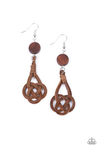 Twisted Torrents Brown Earrings