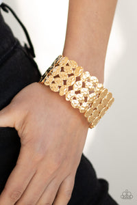 Tectonic Texture Gold Bracelet