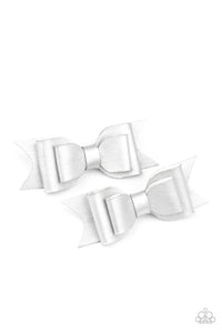 Totally Bows My Mind Silver Hair Clip