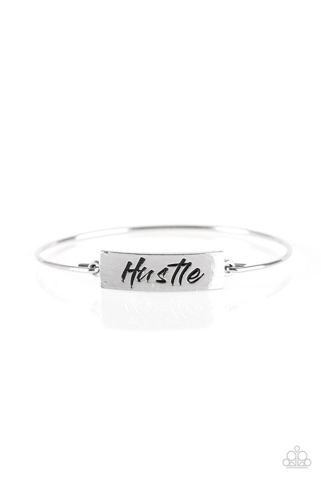 Hustle Hard Silver Bracelet