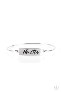 Hustle Hard Silver Bracelet