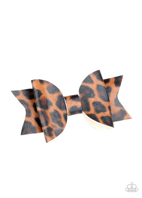 Hooked On a Feline Brown Hair Clip