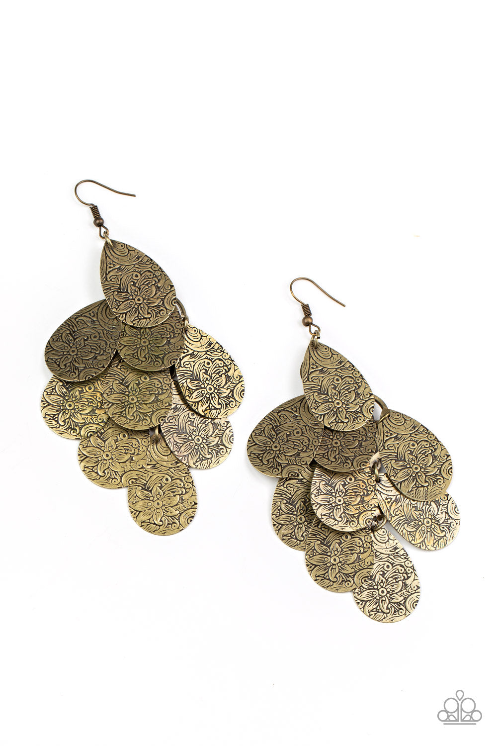 Hibiscus Harmony Brass Earring