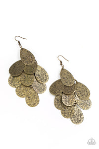 Hibiscus Harmony Brass Earring