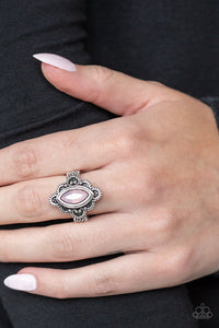 Glass Half Colorful Pink Ring
