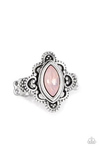 Glass Half Colorful Pink Ring