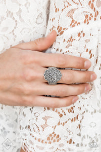 Modern Mandala Silver Ring