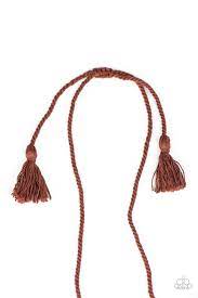 Macrame Mantra Brown Necklace