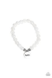 Faith It, Till You Make It White Bracelet