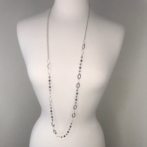 Vintage Long Cloudy Bead Black Necklace