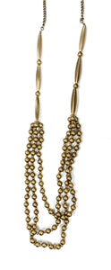 Beaded Beacon Brass Necklace