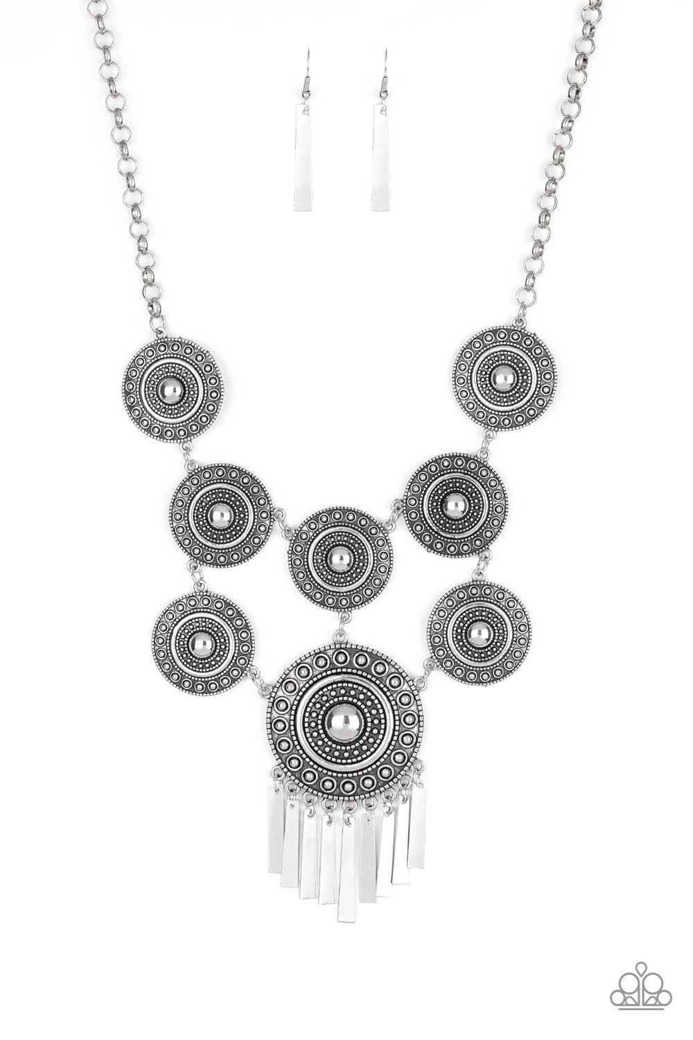 Modern Medalist Silver Necklace